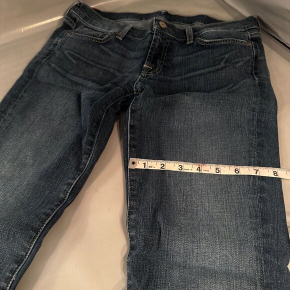 7 For All Mankind Denim Jeans Women Dojo Flared Mid Rise Pants Wide Leg Y2k - Picture 10 of 16